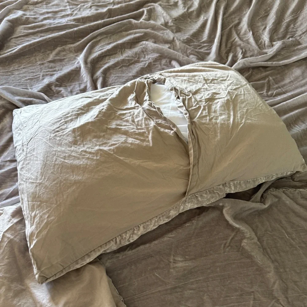 West Elm Duvet Cover Set Full Queen Silver Crushed Velvet Shimmer 1 pillow sham